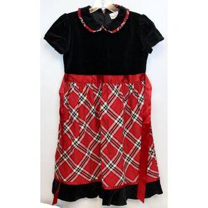 Hanna Andersson Christmas Dress sz 120 140 150 Black Red Plaid